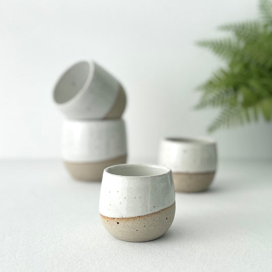 Handmade White Ceramic Cup, Stylish Ceramic Cup, Double Espresso Coffee Cup, White Ceramic Tumbler, White Handleless Ceramic Cup, Luxury Cup